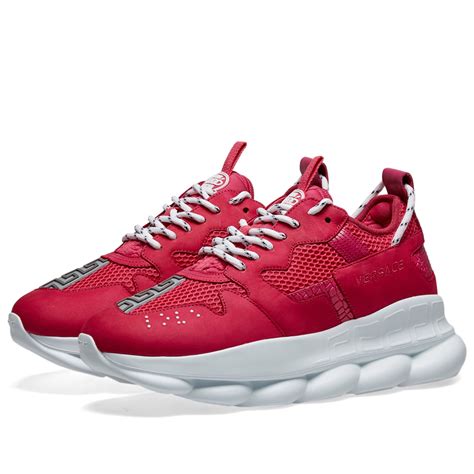 versace sneakers chain reaction pink|More.